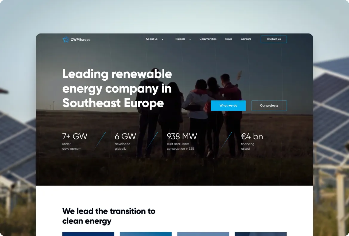 Sustainability websites we have built in Webflow